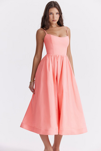 ESTELLE | Elegancka sukienka midi z koronką na lato