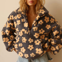 Daisy | Ciepły Sweter Polarowy w Kwiaty