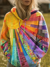 Dawnella | Boho Multikolorowy Hoodie Patchwork
